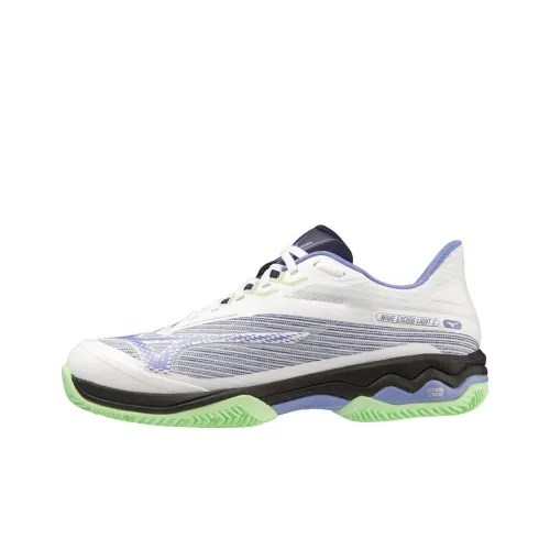 Mizuno Wave Exceed Light 2 Противоскользящие устойчивые к истиранию Низкий топ Кроссовки для тенниса Мужские Белый Серый Зеленый