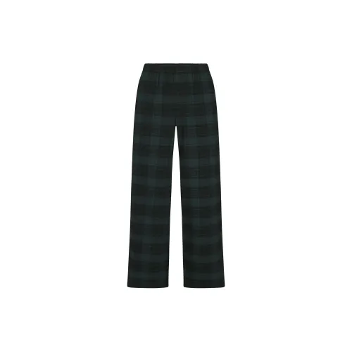 SKIMS Праздничная коллекция FW24 Фланель Сон Straight Нога Брюки Пижамные штаны Женские Cypress Клетка