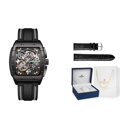 Bestdon Автоматический Механический Механизм Мужские Часы 48 мм Черный