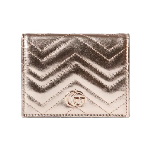 GUCCI GG Marmont Кожа Кошелек Женские Светло-золотой