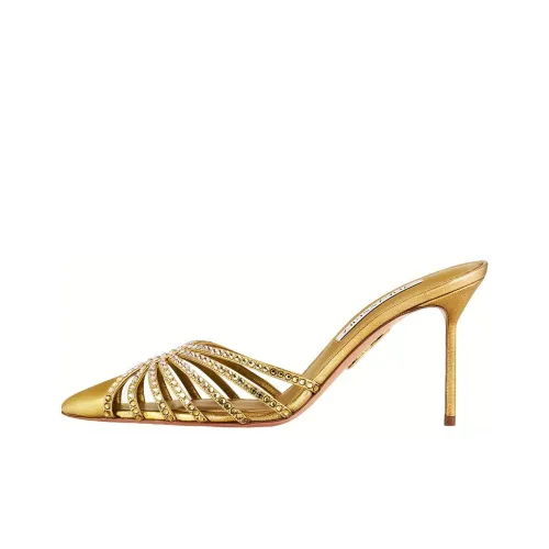 AQUAZZURA Домашние тапочки Женские Золотые