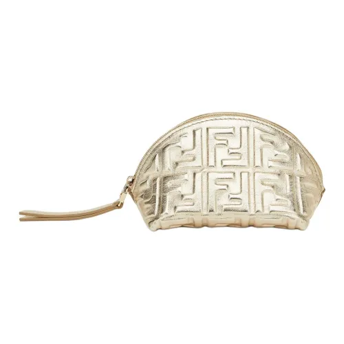 FENDI Baguette Телячья кожа Косметичка Маленькая Женская Золотая