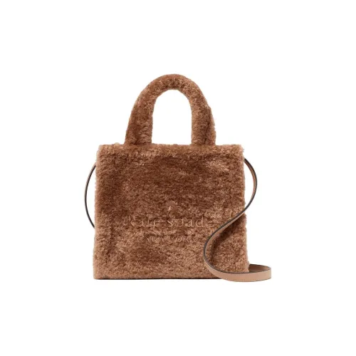 Kate Spade Искусственный мех Тоут Сумка Сумка для покупок Сумка через плечо Сумка Маленькая Женская Светлый Рыжевато-коричневый