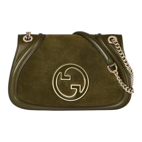GUCCI Blondie Замша Портативная Сумка через плечо Маленькая Женская Сумка через плечо Темно-зеленая