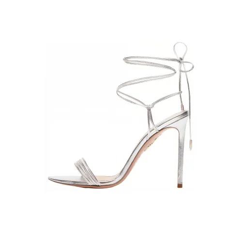 AQUAZZURA Trouble Maker Сандалии 105 one Ремень Сандалии Женские Серебряные