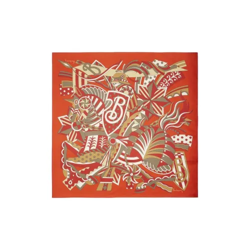 Шарфы из шелка Burberry Tutowy женские красные