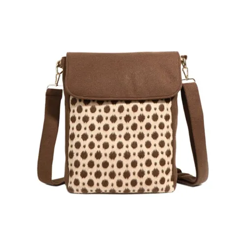 Everthames Флисовая ткань Сумка через плечо Стандартная Женская Коричневая