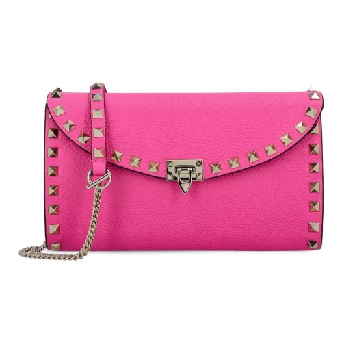 Valentino Кожа Сумка через плечо Сумка на плечо Женская Розовая Красная