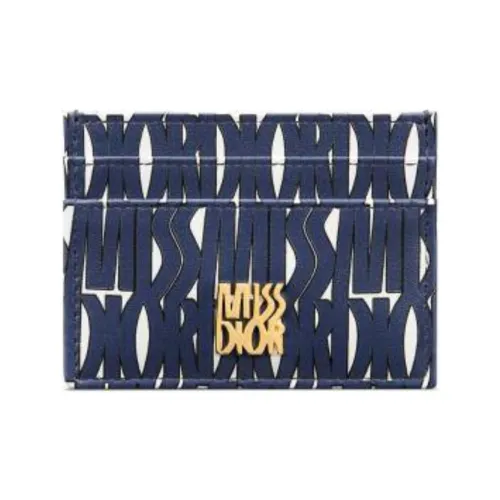 DIOR Miss Dior Телячья кожа Держатель для карт Женская Белый и Синий