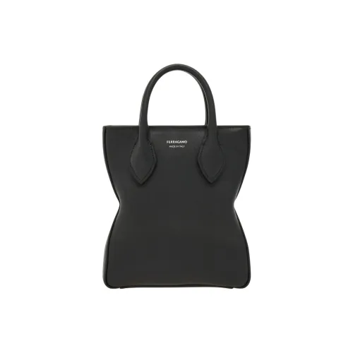 Ferragamo Телячья кожа Тоут Сумка Сумка для покупок Сумка через плечо Сумка Маленькая Женская Черная