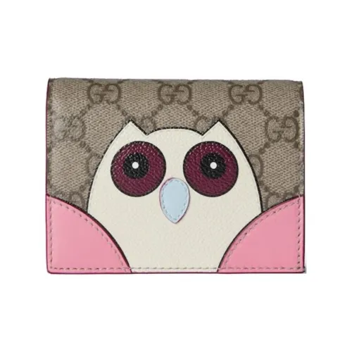 GUCCI Покрытие Ткань Кошелек Мини Женский Розовый Белый Коричневый