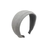 Замша, широкий, ткань, ободок - серый