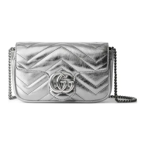 GUCCI Кожа Сумка через плечо Мини Женская Серебряная