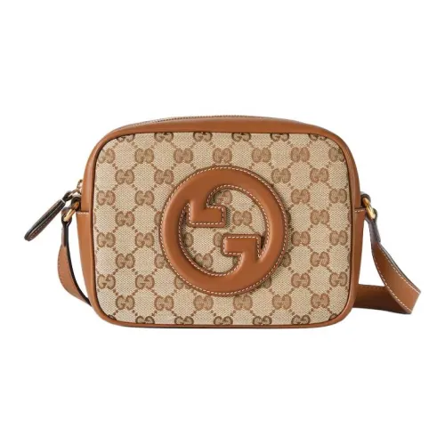 GUCCI Canvas Сумка Сумка через плечо Мини Женский Бежевый и Темно-коричневый