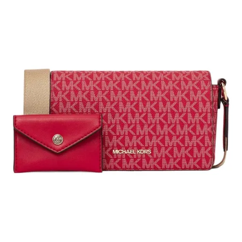 MICHAEL KORS Покрытый холст Комбо Сумка Сумка через плечо Маленькая Женская Ярко-красная