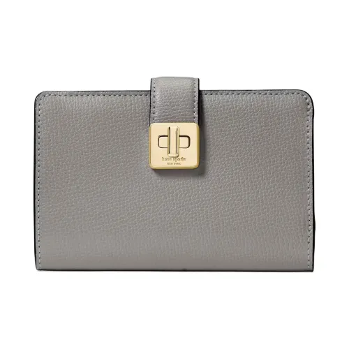 Kate Spade Утонченный GRAIN LEATHER Кошелек Средний Женские Дикий Кролик Серый