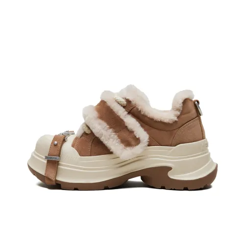 ABCICEY Противоскользящие термостойкие увеличивающие высоту MID топ кеды унисекс бежево-коричневый