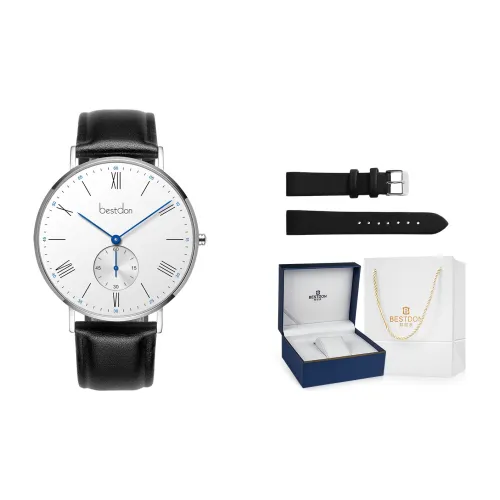 Bestdon Кварцевый механизм ремень из натуральной кожи мужские часы белый циферблат