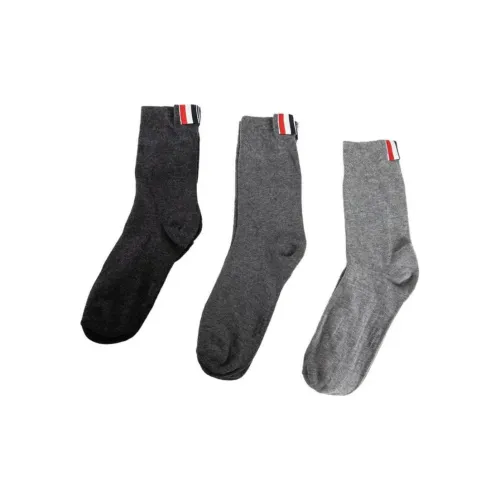 THOM BROWNE 3 шт Черный+Темно-серый+Светло-серый Женские MID Носки до икры
