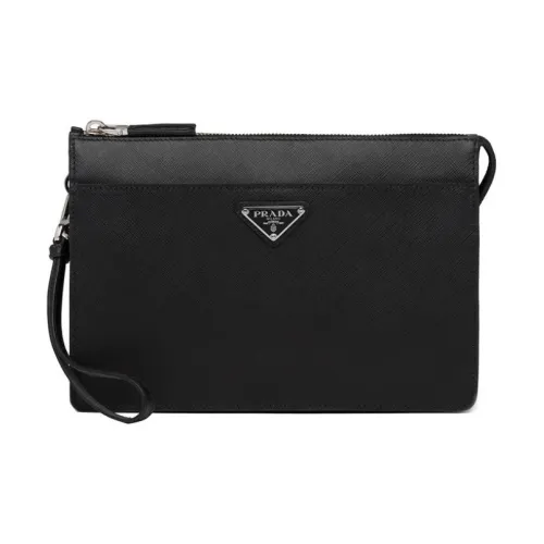 PRADA Saffiano кожа клатч мужской черный