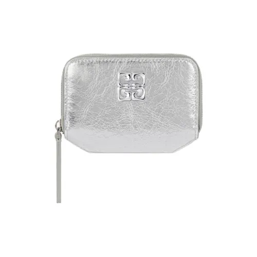 Givenchy 4G Телячья кожа Кошелек Женские Свет Серебряный