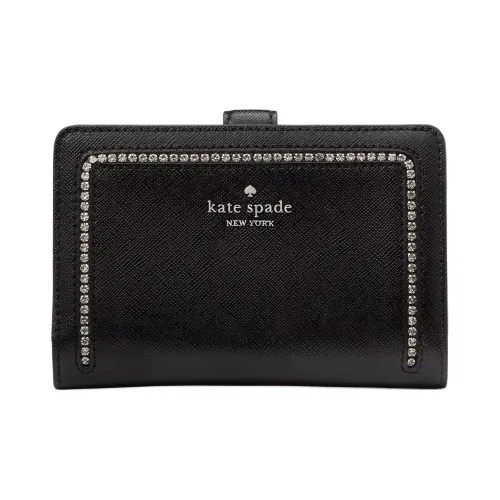Kate Spade Крестообразный текстура кожа кошелек средний женский черный