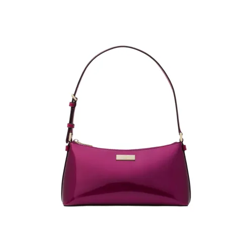 Kate Spade Сатиновая Сумка Сумка через плечо Маленькая Женская Черная Малиновая