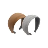 2 шт. Замша Широкая Ткань Ободок - Коричневый + Серый