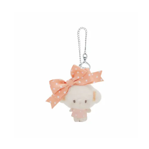 Санрио Wheat Powder Elf Polka Dot Bowknot Plush Doll Pendant 9cm Рекомендуемая высота