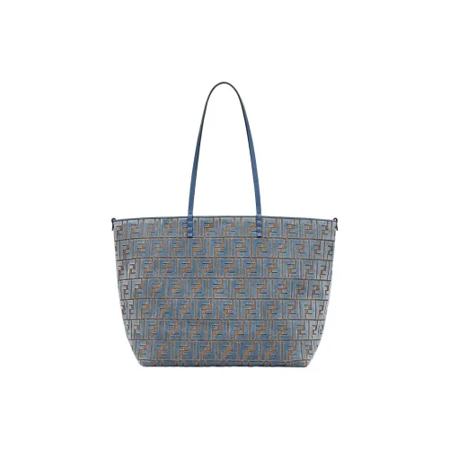 FENDI Вельвет Тоут Сумка Сумка для покупок Сумка Большая Женская Светло-синяя