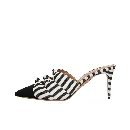 AQUAZZURA Домашние тапочки Женские Черный Белый