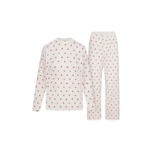 SKIMS FW24 Boyfriend Long Sleeve T-Shirt и Loose Pants Комплект Pajama Комплект Unisex