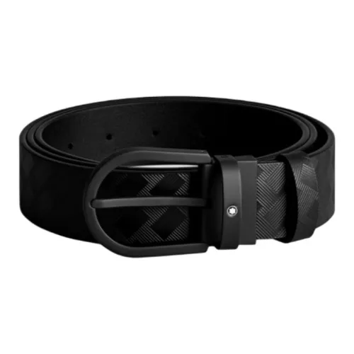 MONTBLANC Ремни из коровьей кожи унисекс классический черный ширина 3,5 см