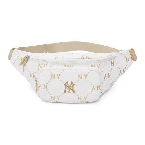 Mlb Base Logo Полиэстер Одно плечо Через плечо Молния Бананка Сумка через плечо Стандартная Унисекс Белый