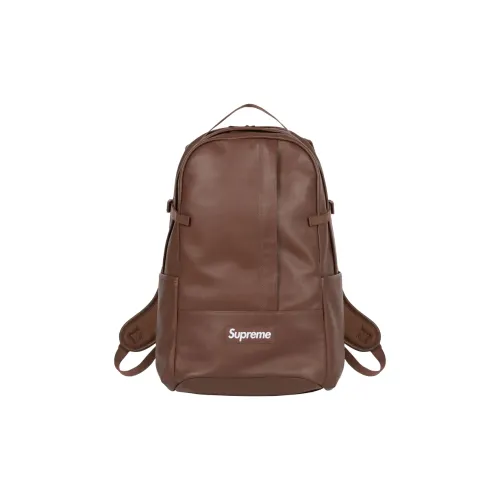 Supreme Кожа Рюкзак Стандартный Унисекс Коричневый