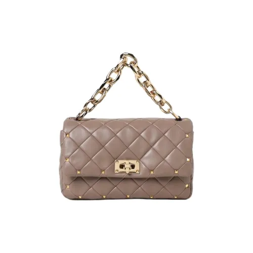 Valentino Garavani Сумка через плечо из телячьей кожи мини-сумка для женщин цвет тауповый