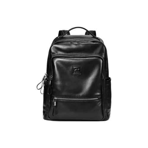 Ceion Keust Рюкзак из крупнозернистой текстуры коровьей кожи унисекс черный