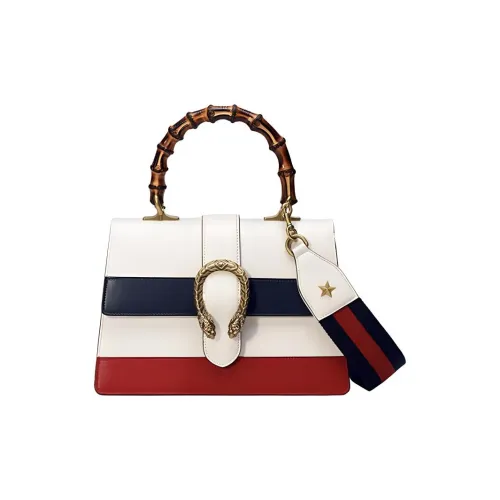 GUCCI Dionysus Многоцветный Коровья кожа Сумка через плечо Сумка Средний Женская Белая Темно-синий Красный