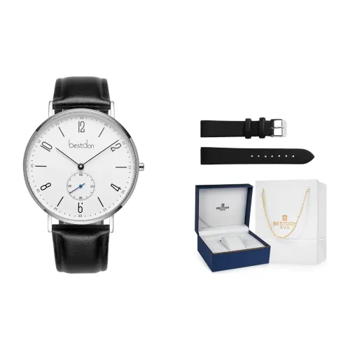 Bestdon Кварцевый механизм ремень из натуральной кожи мужские часы белый циферблат