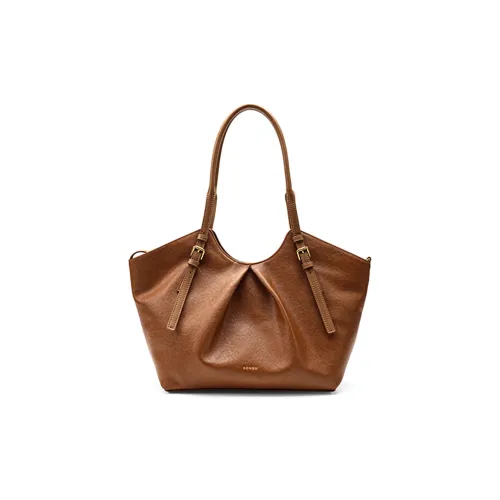 HONGU Сумка через плечо из коровьей кожи большая женская коричневый темно-черный