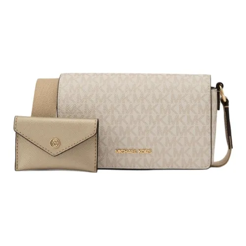 MICHAEL KORS Покрытие Холст Кроссбоди Сумка Сумка через плечо Маленькая Женская Светло-Золотая