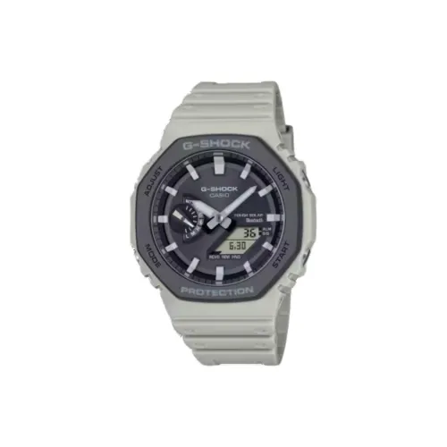 CASIO 2100 Series Солнечный Кварцевый механизм Смольный ремешок Часы Мужские Циферблат Серый