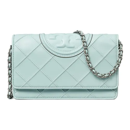 TORY BURCH Fleming кожаная сумка через плечо кошелек мини женский светло-синий