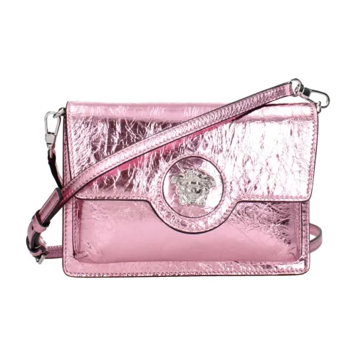 VERSACE Сумка через плечо из кожи маленькая сумка на плечо женская розовая