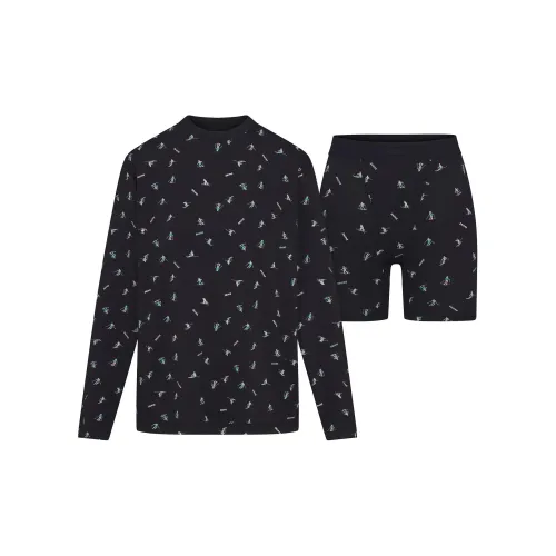 SKIMS FW24 Boyfriend Long Sleeve T-Shirt и Boxer Set Pajama Set Unisex