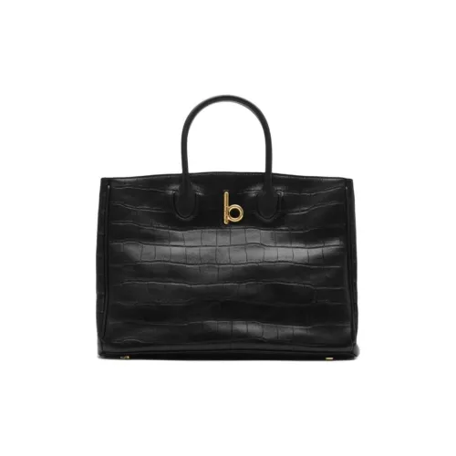 Burberry Lambskin Tote Bag Shopping Bag Small Unisex Black
