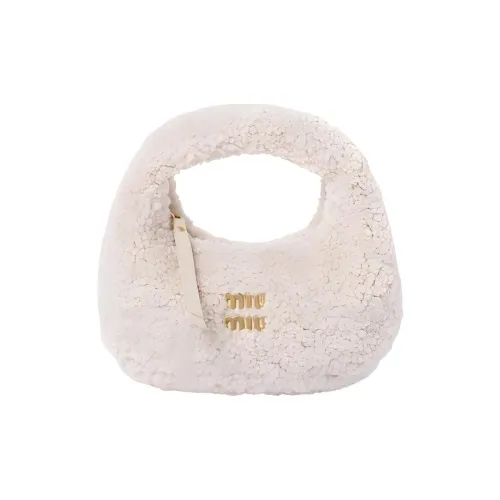 MIU MIU Wander Series Овчина Кожа Сумка-хобо Сумка на плечо Сумка через плечо Женская Айвори