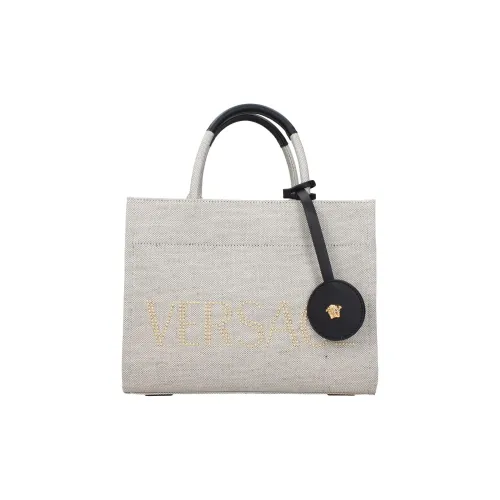 VERSACE Ткань Тоут Сумка Сумка для покупок Сумка через плечо Сумка Маленькая Женская Серого цвета