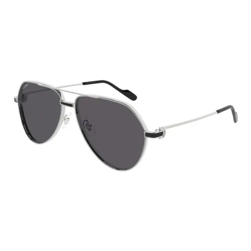 Cartier Металл Aviator Солнцезащитные очки Унисекс Серебряный