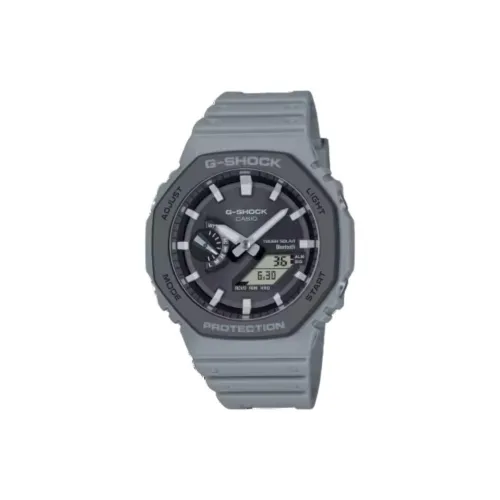 CASIO 2100 Series Солнечный Кварцевый механизм Смольный ремешок Часы Мужские Циферблат Серый